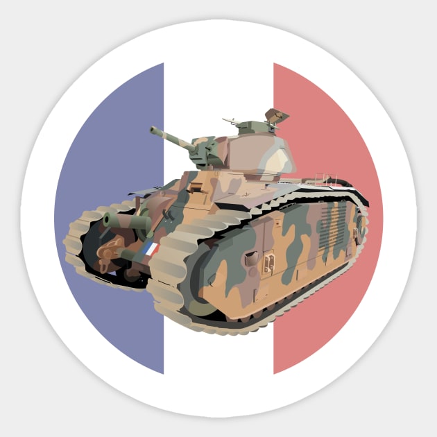 Char B1 WW2 French Tank Sticker by NorseTech